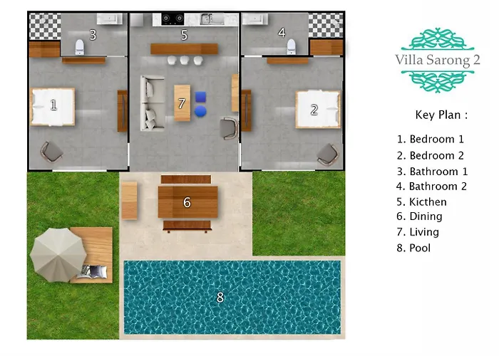 Villa Sarong 2 Chic 2br Boho Prime Location Seminyak (Bali)